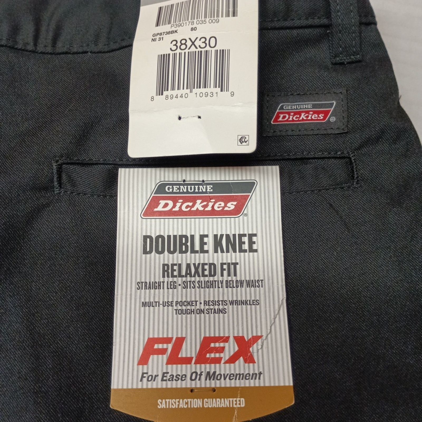 Dickies Dickies Relaxed Fit Double Knee Work Pants Men's 38x30 Black Size US 38 / EU 54 - 2 Thumbnail