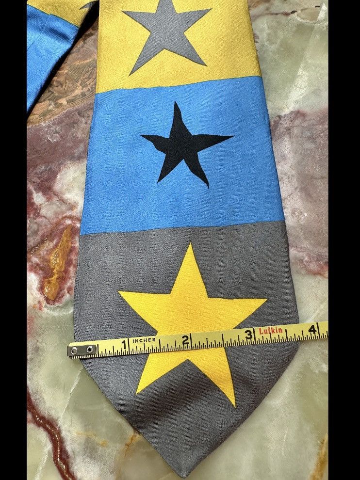 Other VINTAGE 1990s GENE MEYER SILK TIE BLUE YELLOW STARS JAPAN Size ONE SIZE - 7 Thumbnail
