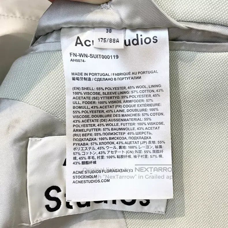 Acne Studios Acne Studios size:38 A light green wool blend suit jacket Size XS / US 0-2 / IT 36-38 - 4 Thumbnail