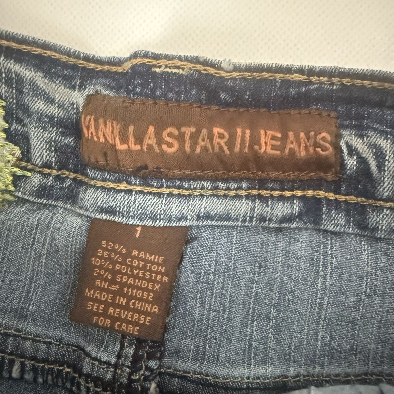 Other Vintage Y2K Denim Skirt Pleated Mini Jeans Embroidered 90’s Size 26" / US 2 / IT 38 - 3 Thumbnail