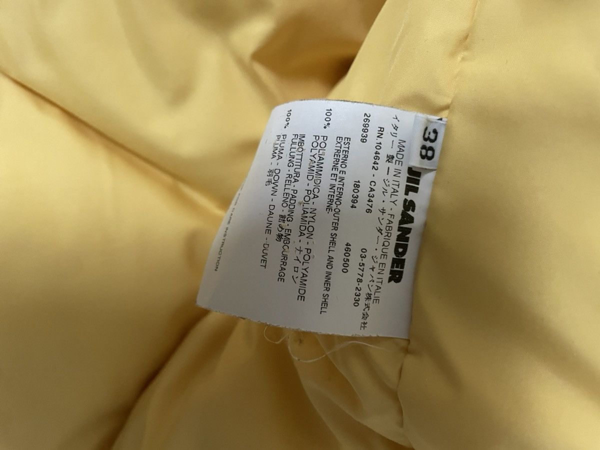 Jil Sander Jil Sander Archive Down Puffer Jacket – Yellow – FW2003 Size XS / US 0-2 / IT 36-38 - 4 Thumbnail
