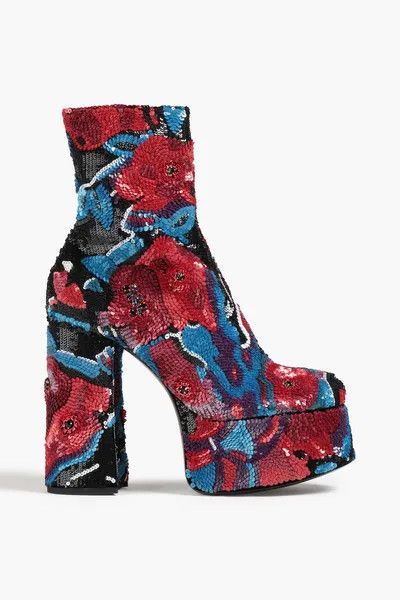 Saint Laurent Paris o1bcso1str0226 Billy Platform Booties in Multicolor Size US 10 / IT 40 - 1 Thumbnail
