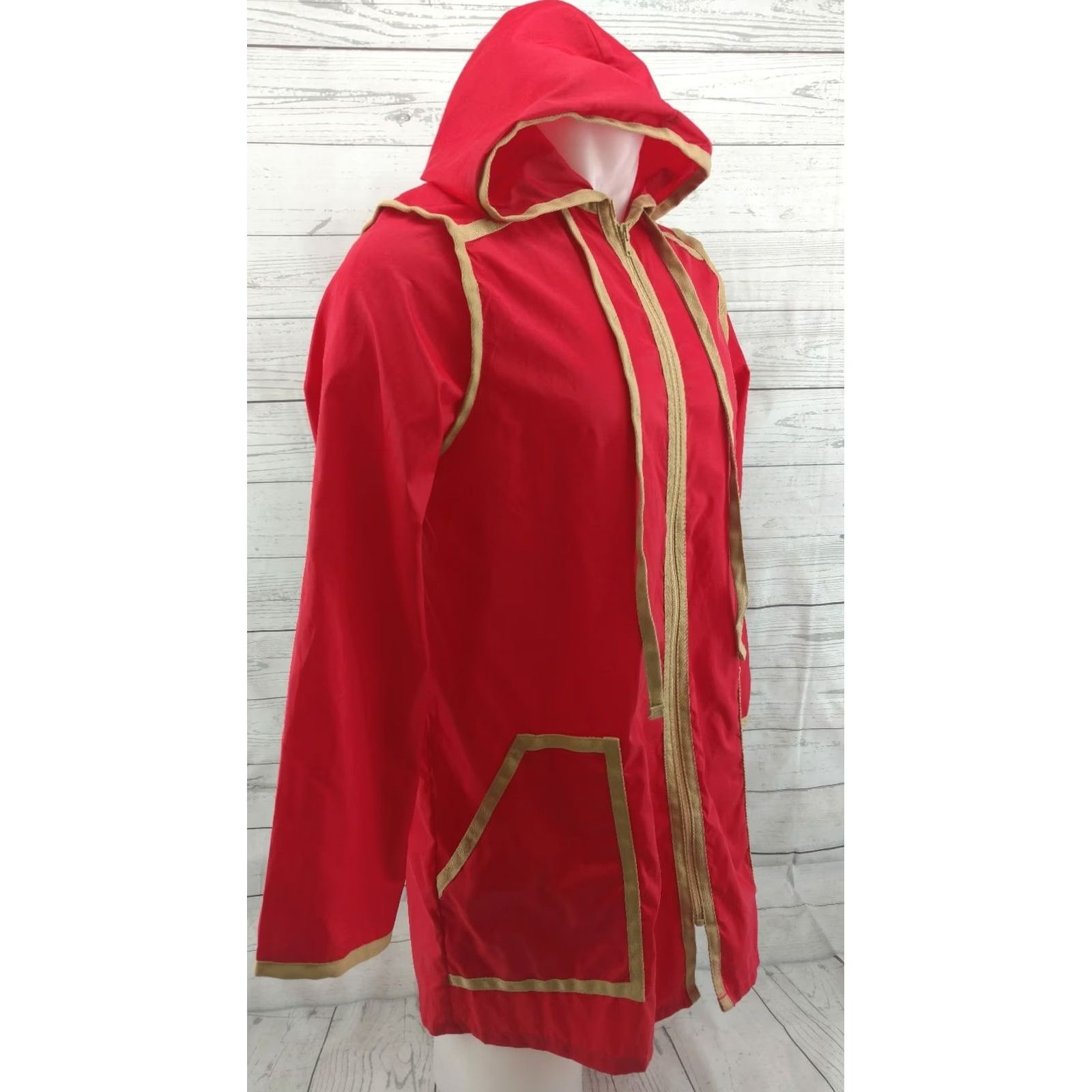 AQUA Vintage Aqua Sheen Wind Breaker Jacket Red Medium M Retro Spring Unisex Adults Nylon Windbreaker Shirt 90s Mens Womens Size US M / EU 48-50 / 2 - 4 Thumbnail