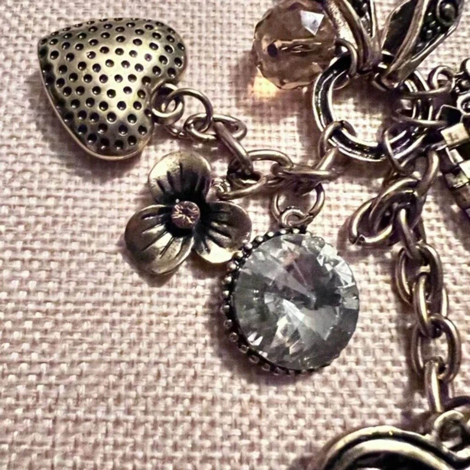 Other A&A Gold Tone Rolo Chain Charm Necklace 7 Charms 30” Size ONE SIZE - 2 Thumbnail