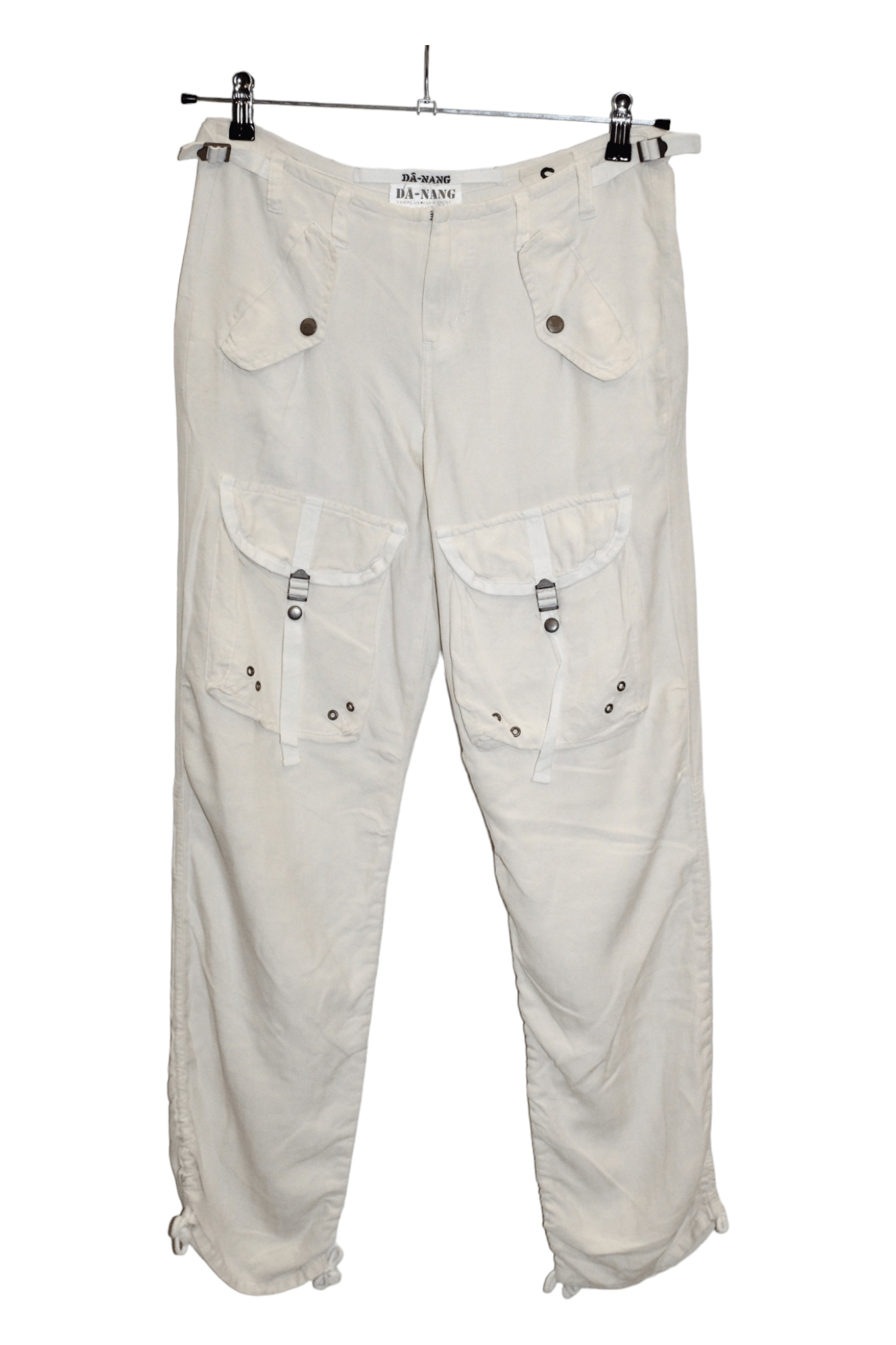 Japanese Brand Y2K🔥DA-NANG Surplus Indo Chine Cream Silk Cargo Pants Size US 30 / EU 46 - 10 Thumbnail