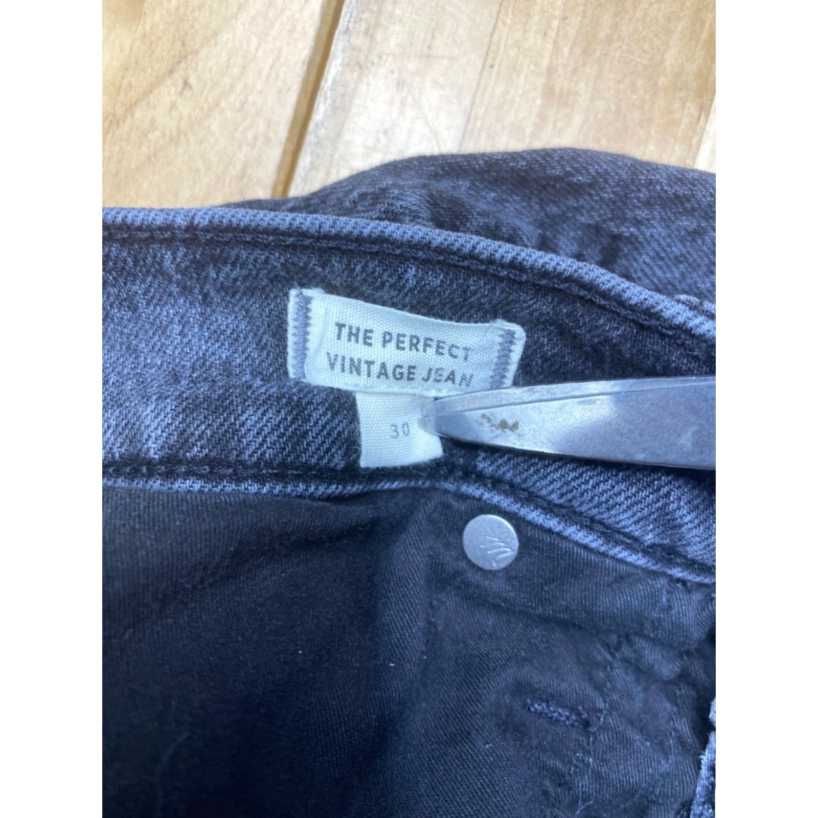 Madewell VINTAGE Madewell The Perfect Black Denim Jeans Womens 30x28 Casual #7953 Size 30" / US 8 / IT 44 - 5 Thumbnail