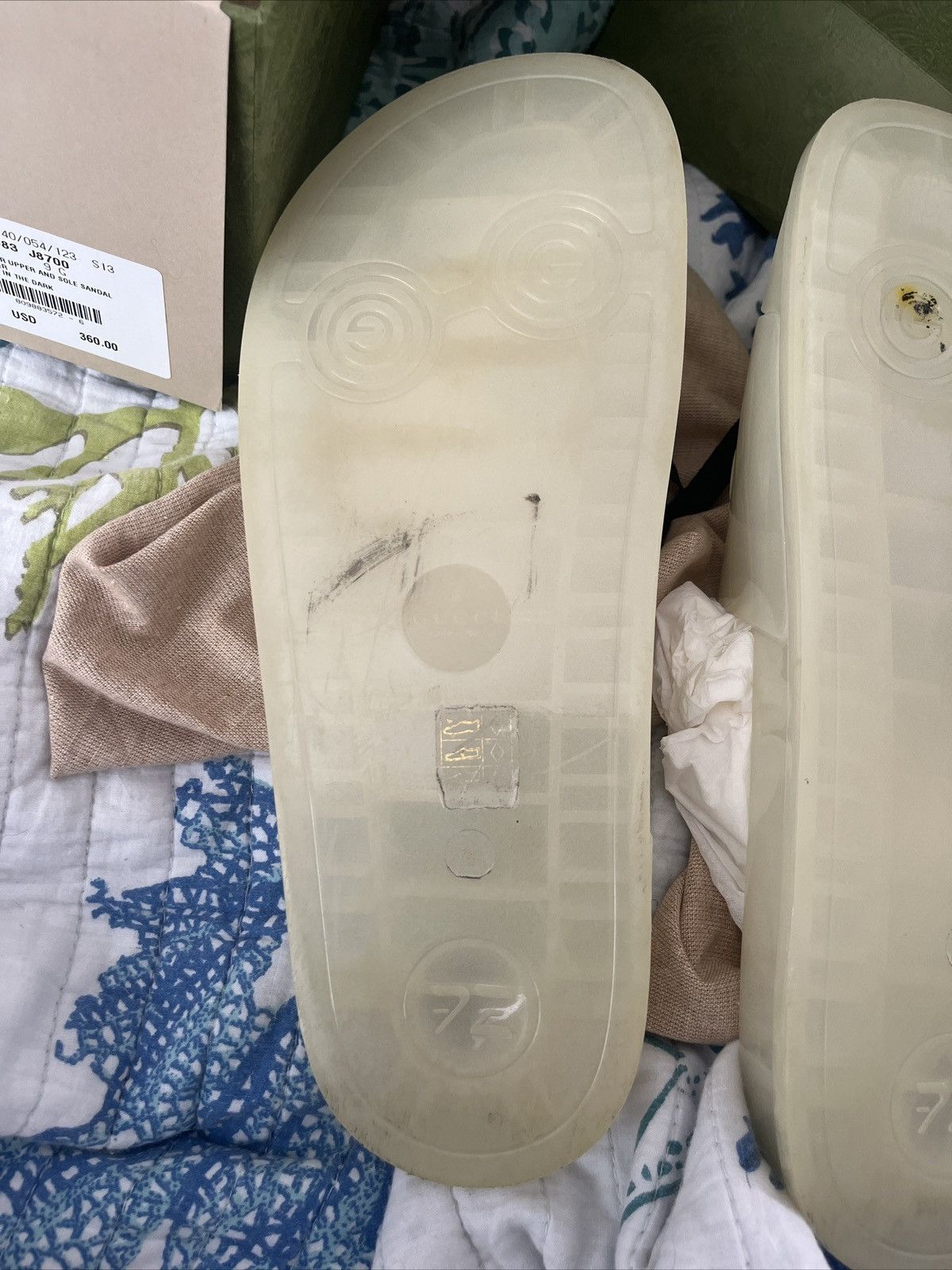 Gucci Gucci Glow in the Dark Slides Sandals Men’s size 9 PREOWNED Size US 9 / EU 42 - 6 Thumbnail