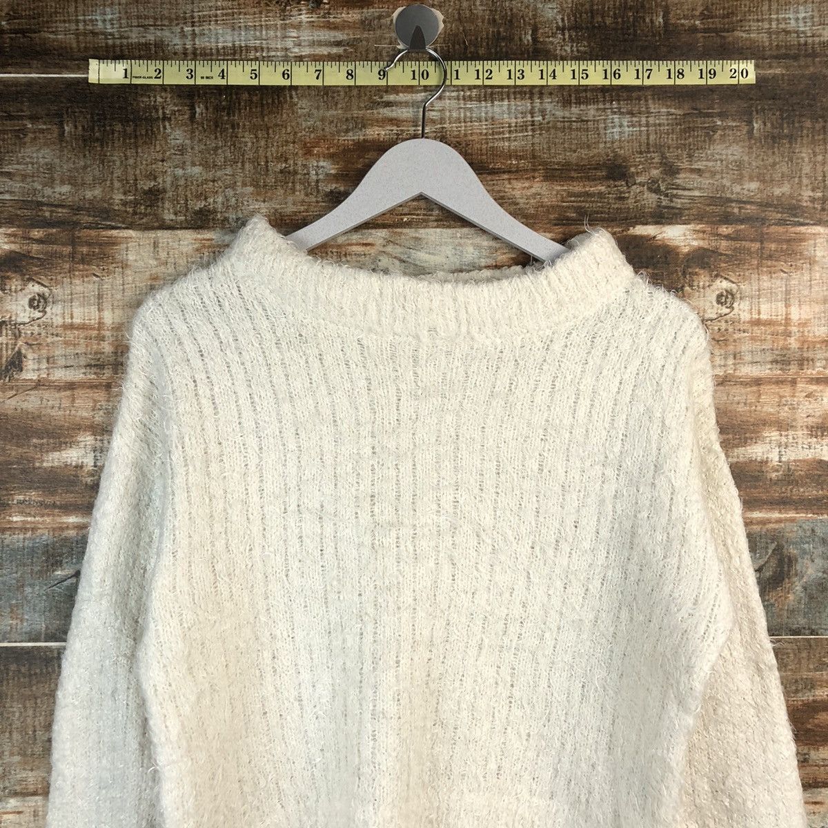 Homespun Knitwear × Japanese Brand DLL E Hypen Of World Gallery White mohair Knitwear #C044 Size M / US 6-8 / IT 42-44 - 2 Thumbnail
