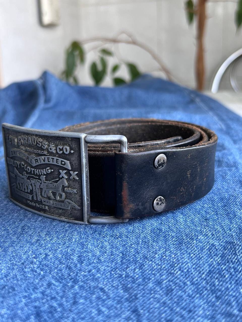 Levi's × Vintage Vintage 90s Levi's Leather belt Size ONE SIZE - 6 Thumbnail