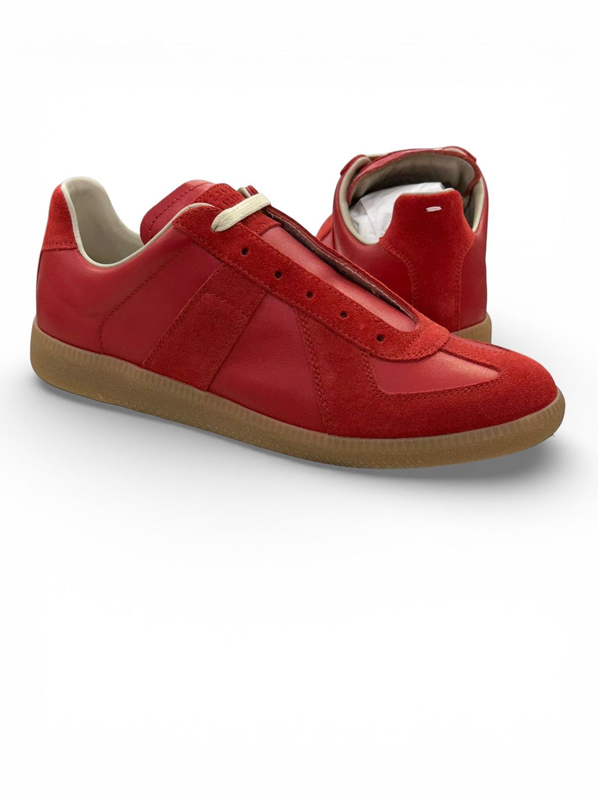 Maison Margiela Maison Margiela ReplicaRed Gum Leather Suede Low (Sz7 (40) Size US 7 / EU 40 - 1 Thumbnail