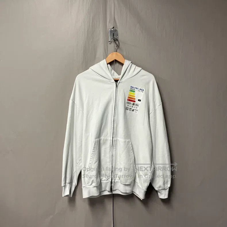 Balenciaga Balenciaga Fridge Magnet Energy Label Zip Hoodie Jacket Size US XS / EU 42 / 0 - 1 Thumbnail