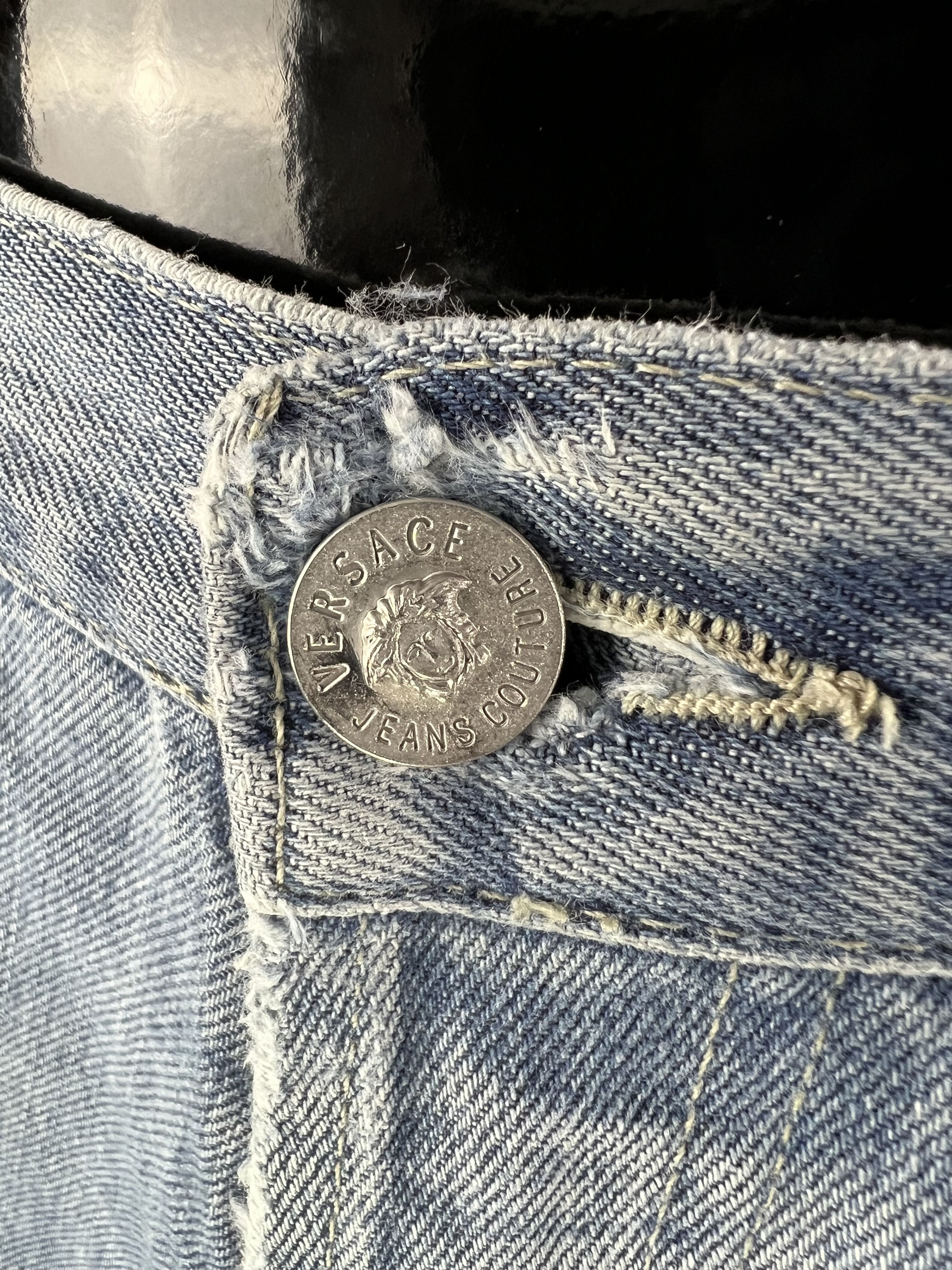 Versace Jeans Couture Rare Vintage Versace Jeans Couture Distressed Denim Pants Size US 31 - 3 Thumbnail