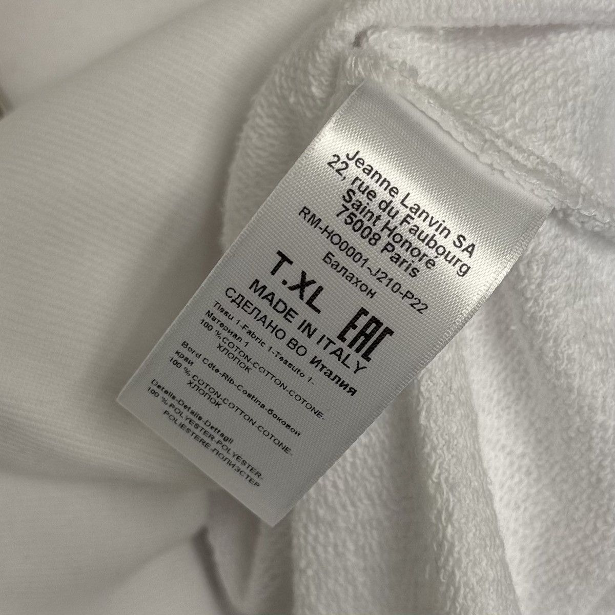Lanvin Lanvin Embroidered Logo Hoodie White Size US XL / EU 56 / 4 - 4 Thumbnail