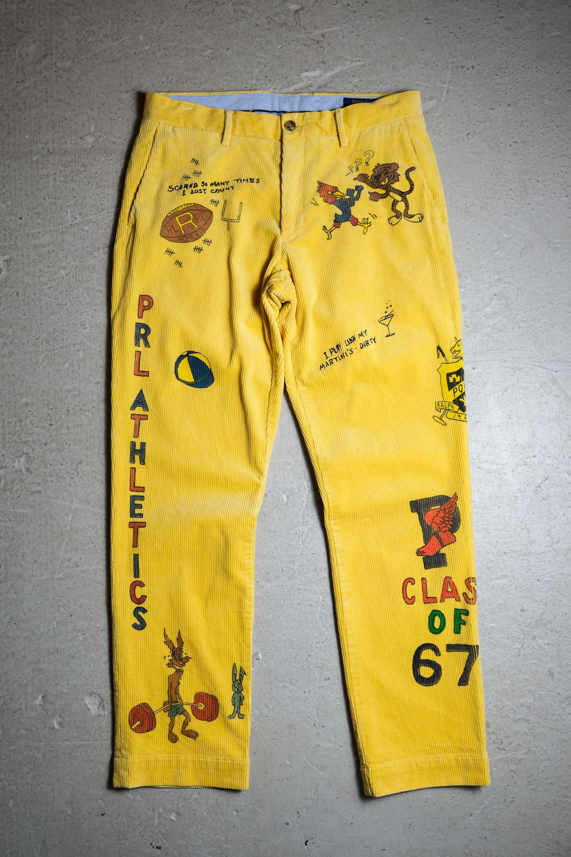 image of Polo Ralph Laurent Painted Corduroy Pants in Yellow, Men's (Size 31)