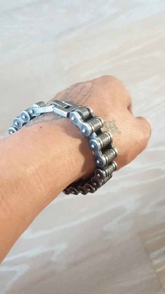 Other Biker Chain Link Bracelet Stainless Steel Punk Gift For Him Size ONE SIZE - 8 Thumbnail