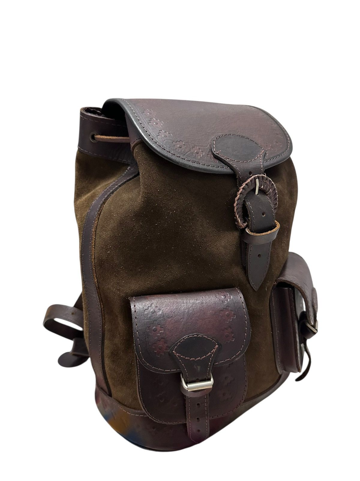 Japanese Brand Vintage Handmade Tactical Pockets Leather Backpack Size ONE SIZE - 5 Thumbnail
