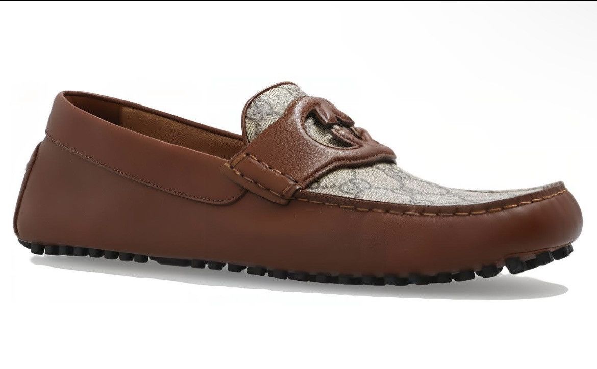 Gucci Gucci GG Logo Interlocking G Driving Loafer Size US 10.5 / EU 43-44 - 1 Thumbnail
