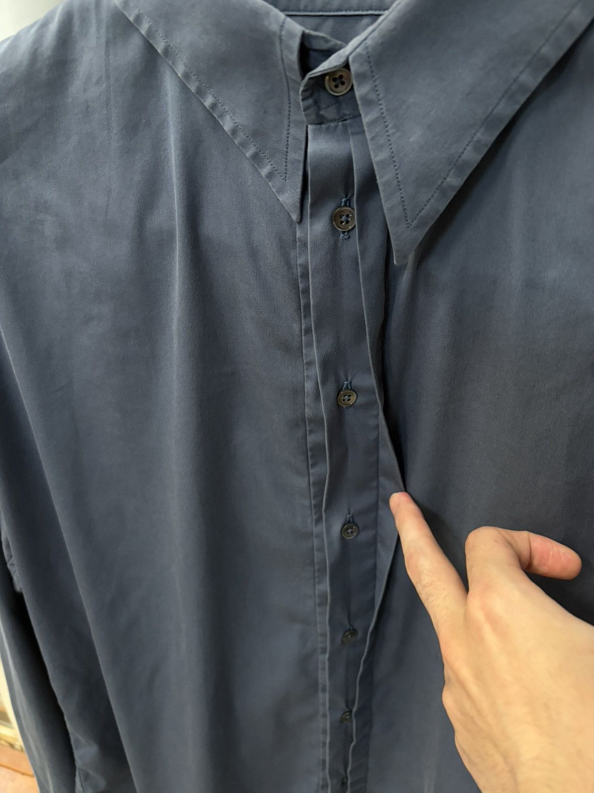 Yves Saint Laurent YSL Rive Gauche - Hidden Placket Shirt by Hedi Slimane Size US XL / EU 56 / 4 - 2 Thumbnail