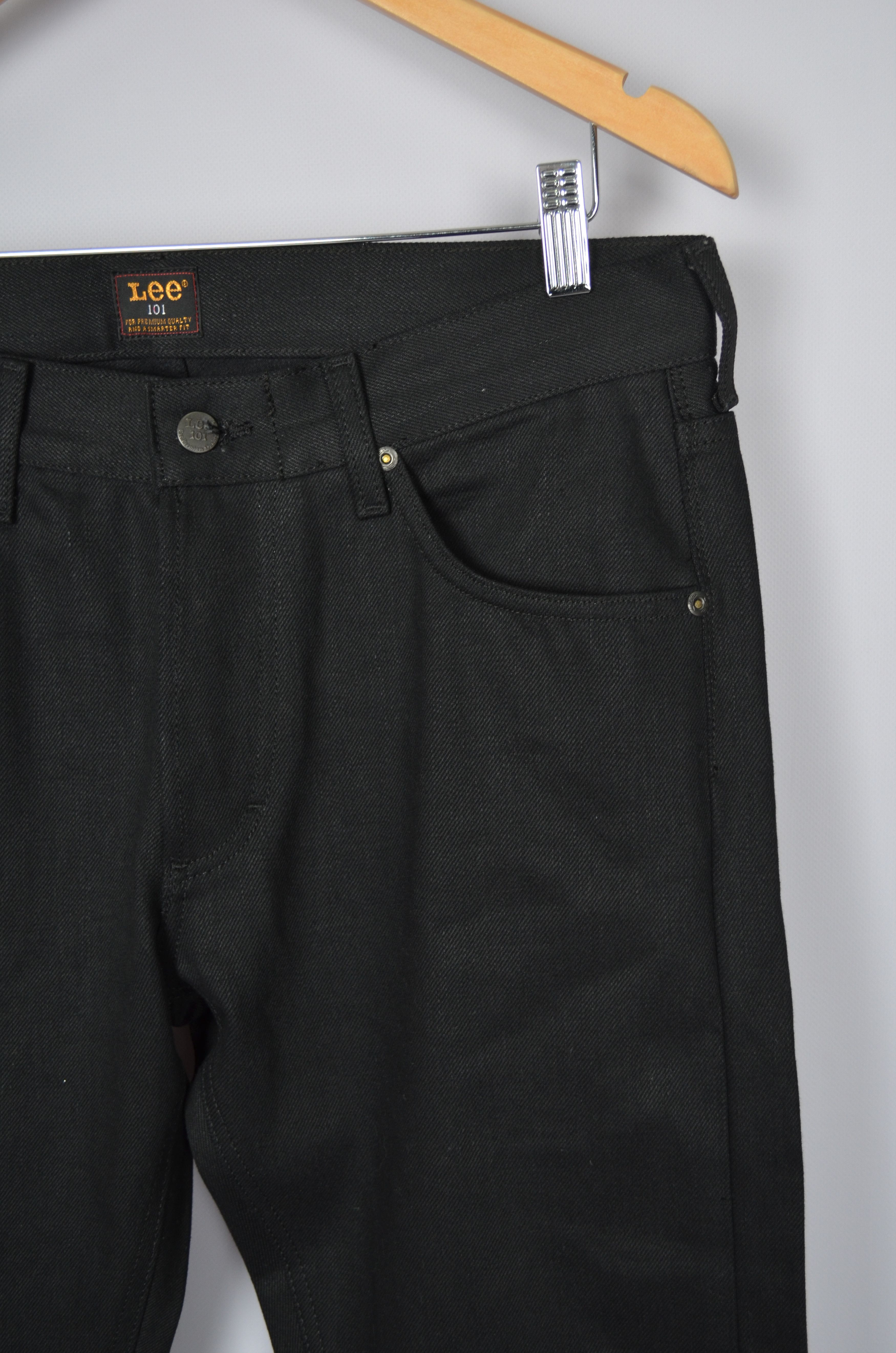 Designer × Japanese Brand × Lee Lee 101 101S Jeans Dry Selvedge Black 14oz Size W32 L32 Size US 32 / EU 48 - 4 Thumbnail