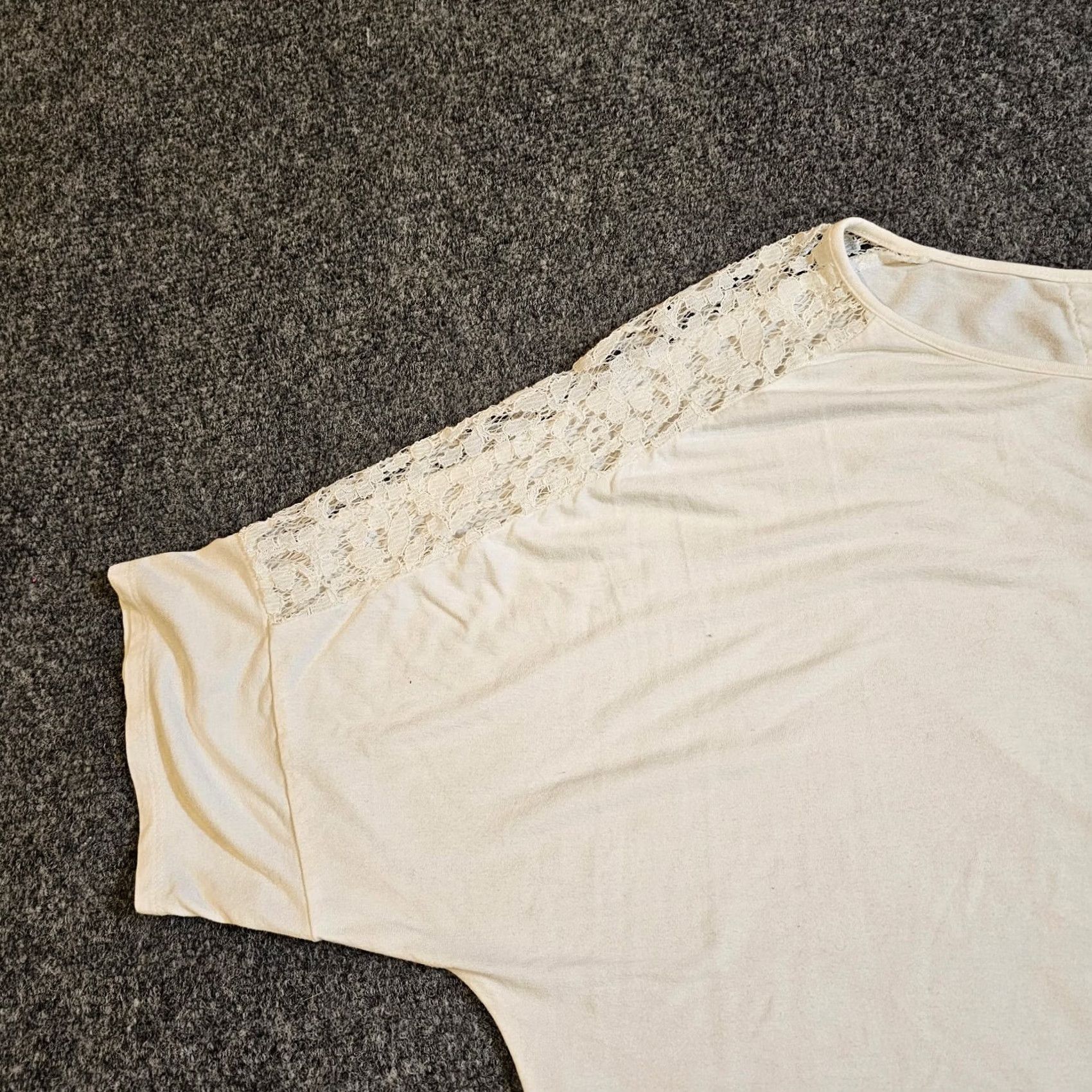 Vintage Chico's Top Shirt Women XL White Lace Trim Short Sleeve Stretchy Casual Career Shirt Size XL / US 12-14 / IT 48-50 - 4 Thumbnail
