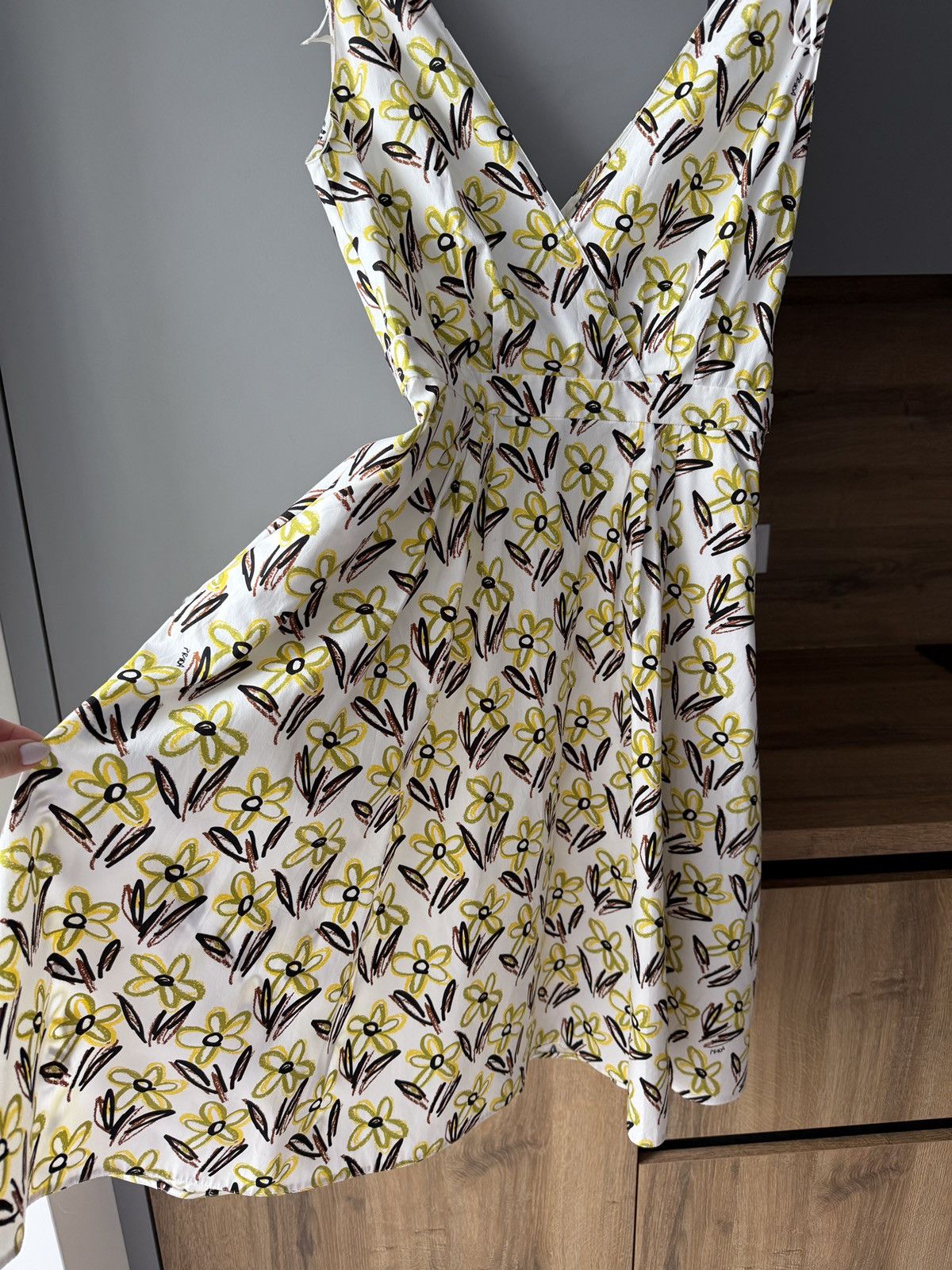 Prada Prada Floral Print Cotton Midi Dress Size S / US 4 / IT 40 - 3 Thumbnail