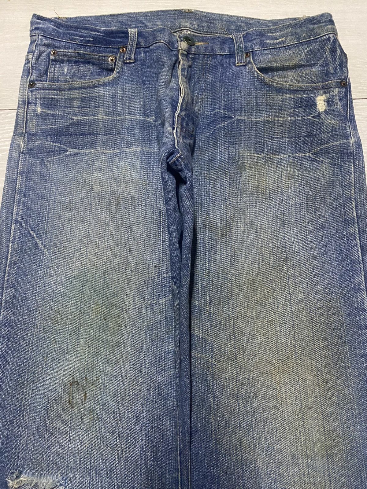 Vintage Vintage Japanese Brand Mud Wash Distressed Loose Jeans Size US 33 - 3 Thumbnail