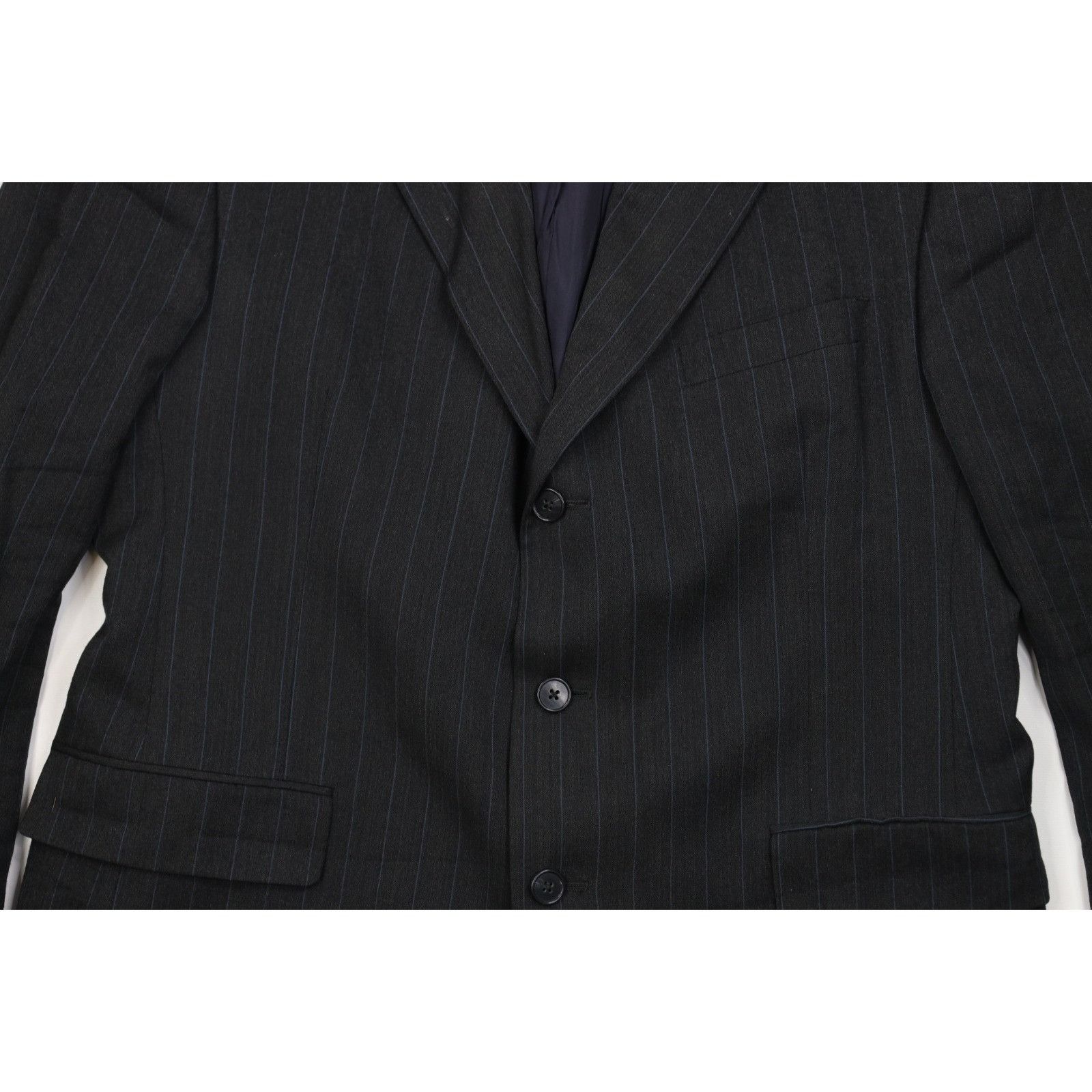 Vintage Vintage 90s Streetwear 2 Piece Wedding Wool Pinstriped Suit Size 42R - 4 Thumbnail