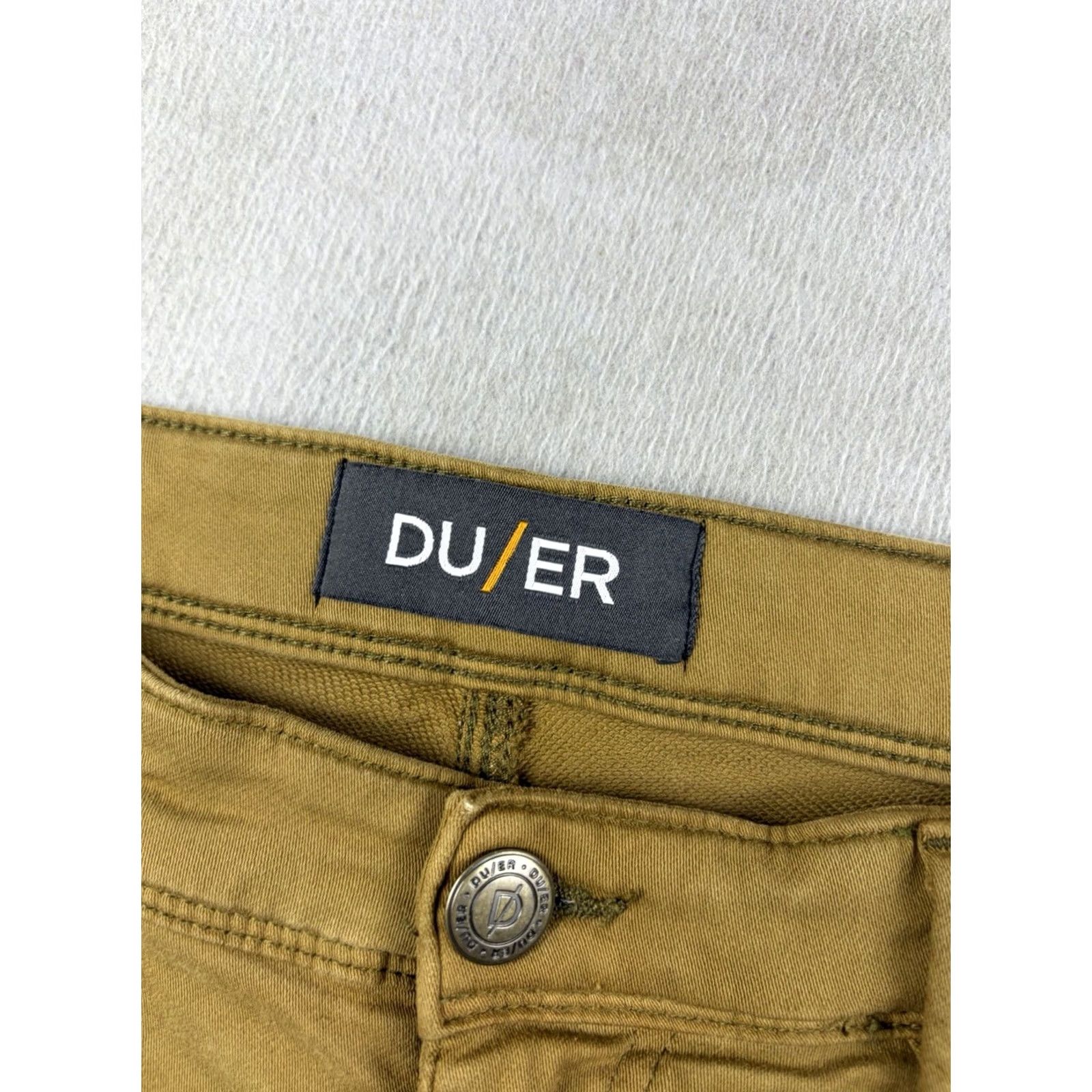 DUER Duer Pants Mens 36x28 Brown Relaxed Taper Anti-Bact Chino Lyocell Tapered Button Inseam 28in Size US 36 / EU 52 - 6 Thumbnail