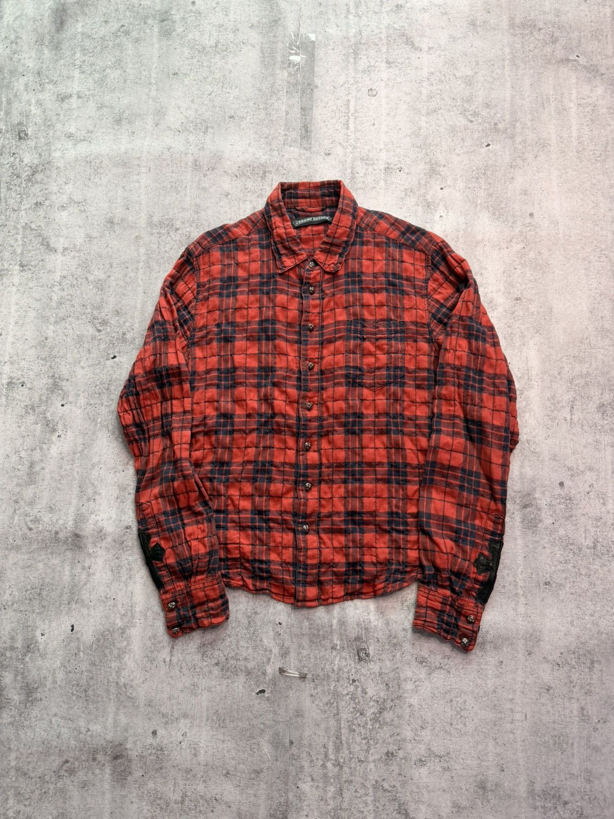 Chrome Hearts Chrome Hearts Red Plaid Patch Flannel Size US S / EU 44-46 / 1 - 1 Thumbnail