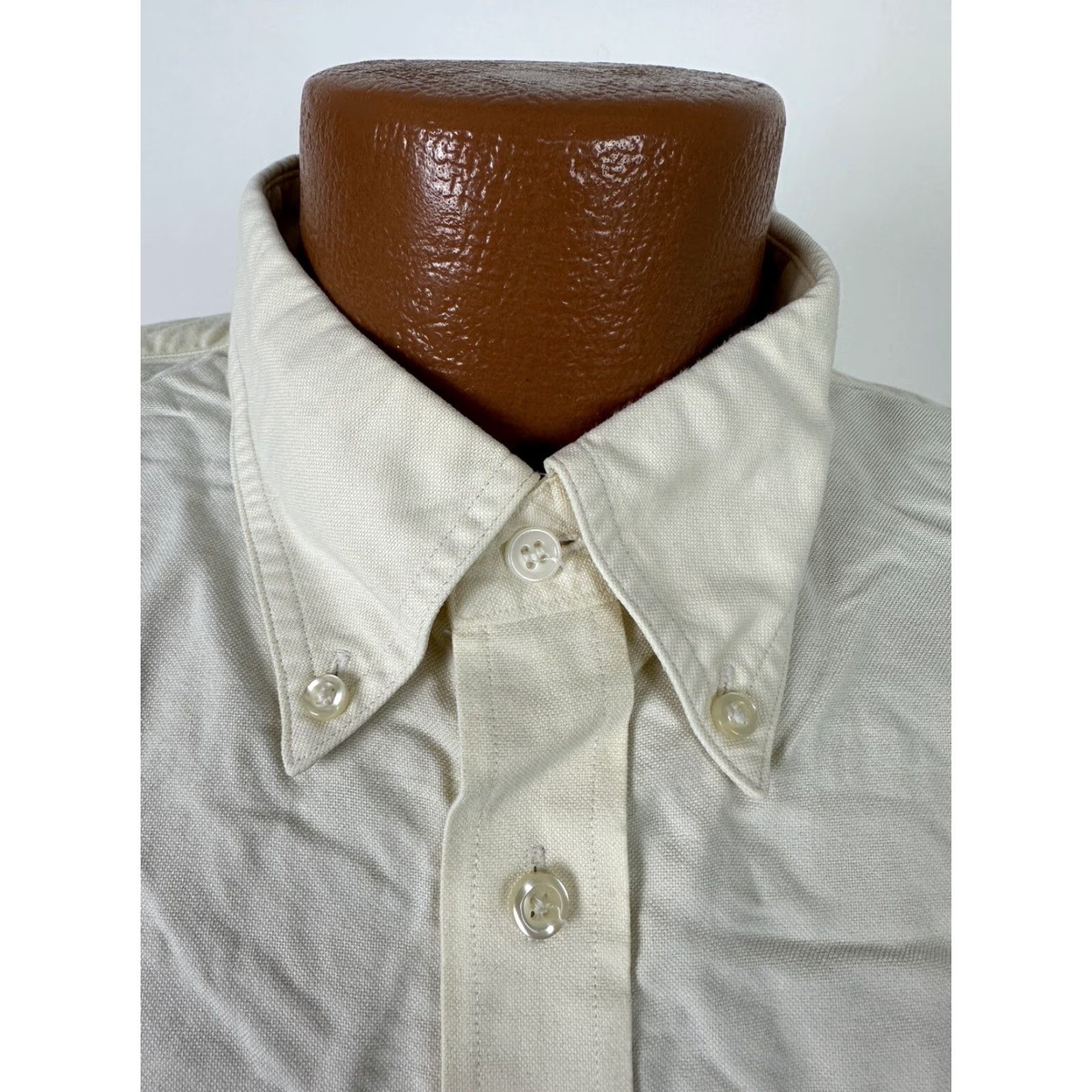 Lands' End VINTAGE Lands' End Oxford Shirt Men XL Tall Supima Hyde Park Ivory Midweight Cotton 17 36 Dress Shirt Long Sleeve Button-Down Collar Mens Size US XL / EU 56 / 4 - 4 Thumbnail
