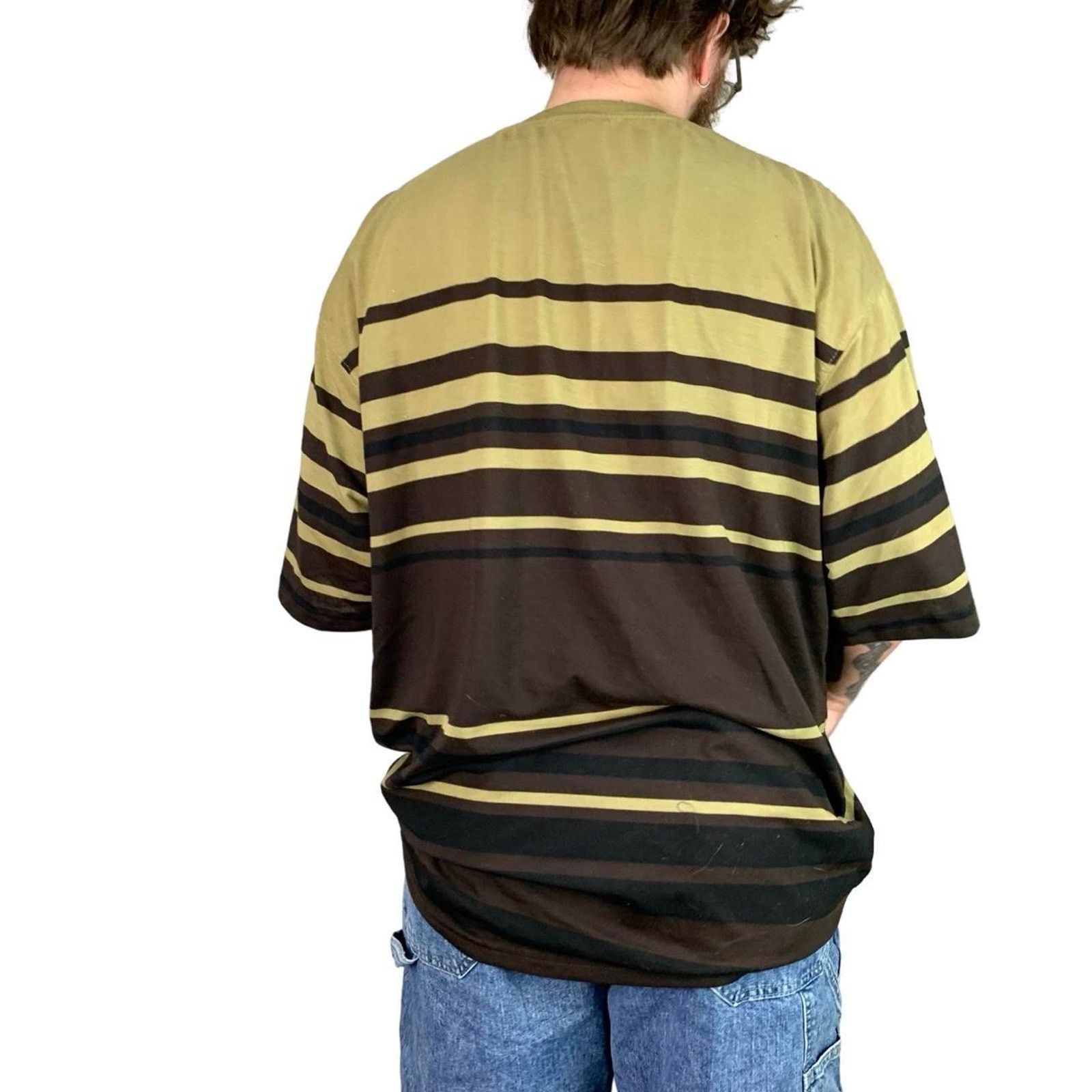 Vintage Y2K Vintage Striped Baggy Embroidered T-shirt Size US XXL / EU 58 / 5 - 3 Thumbnail