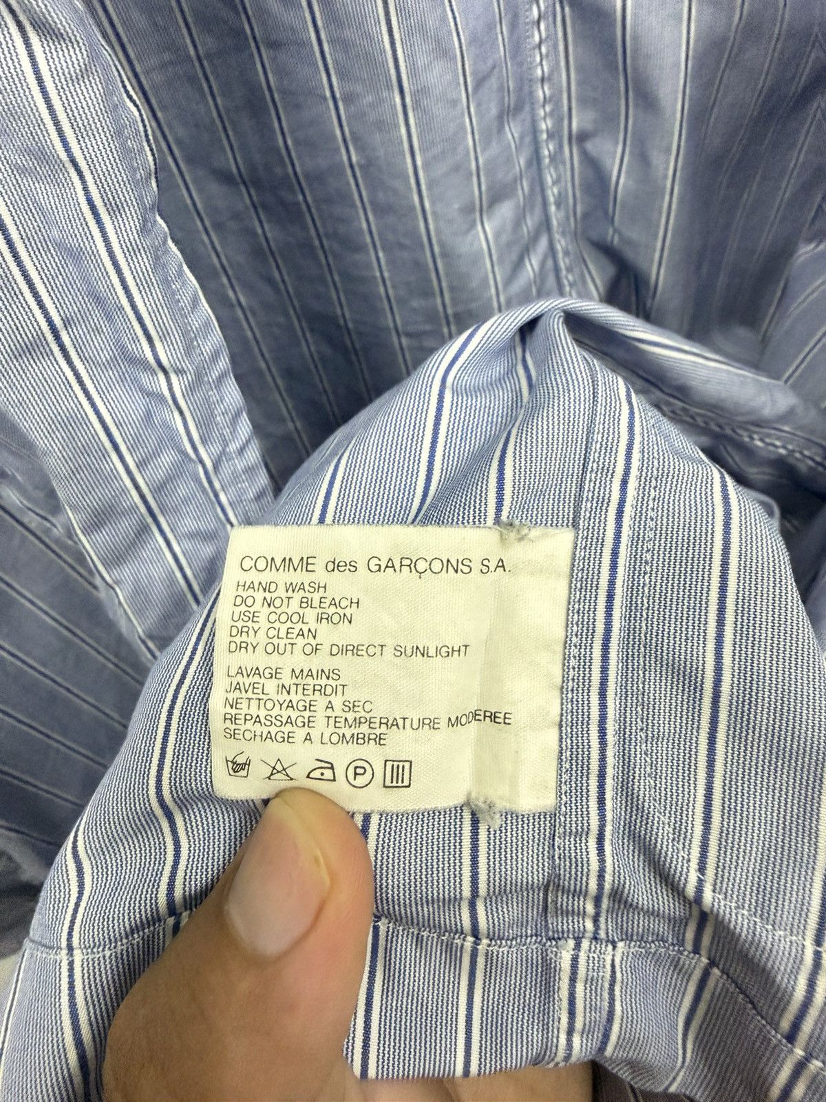 Comme des Garcons Comme des Garçons Striped Double Pocket Hoodie Light Jacket Size US S / EU 44-46 / 1 - 14 Thumbnail