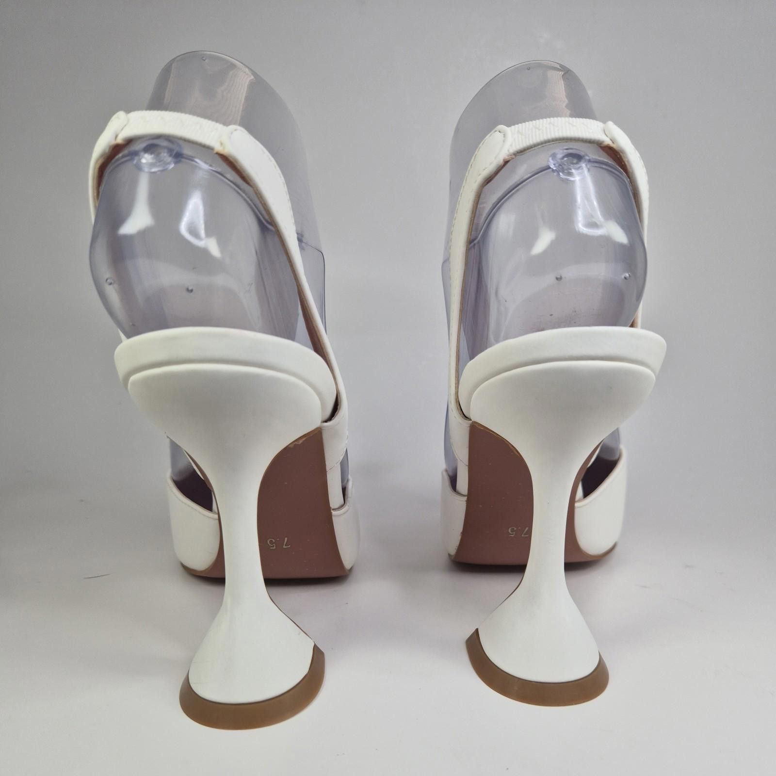 Other MICXKLZO Heel Women's Sz 7.5 White Party Slingback Shoes NIB Size US 7.5 / IT 37.5 - 5 Thumbnail