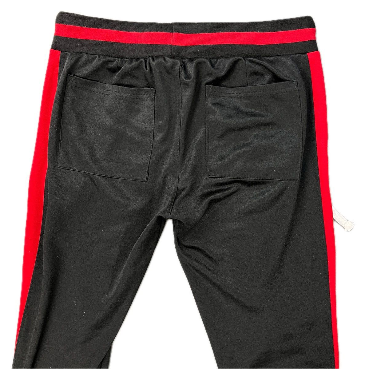 Designer Red and Black Pinstripe Zip Leg Sweatpants Size US 31 - 6 Thumbnail