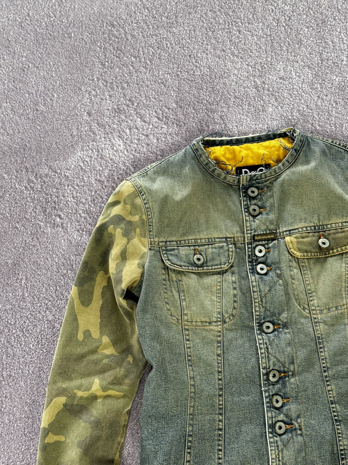 Dolce & Gabbana D&G Dolce & Gabbana 00s Archival Camo Denim Jacket Size XS / US 0-2 / IT 36-38 - 4 Thumbnail