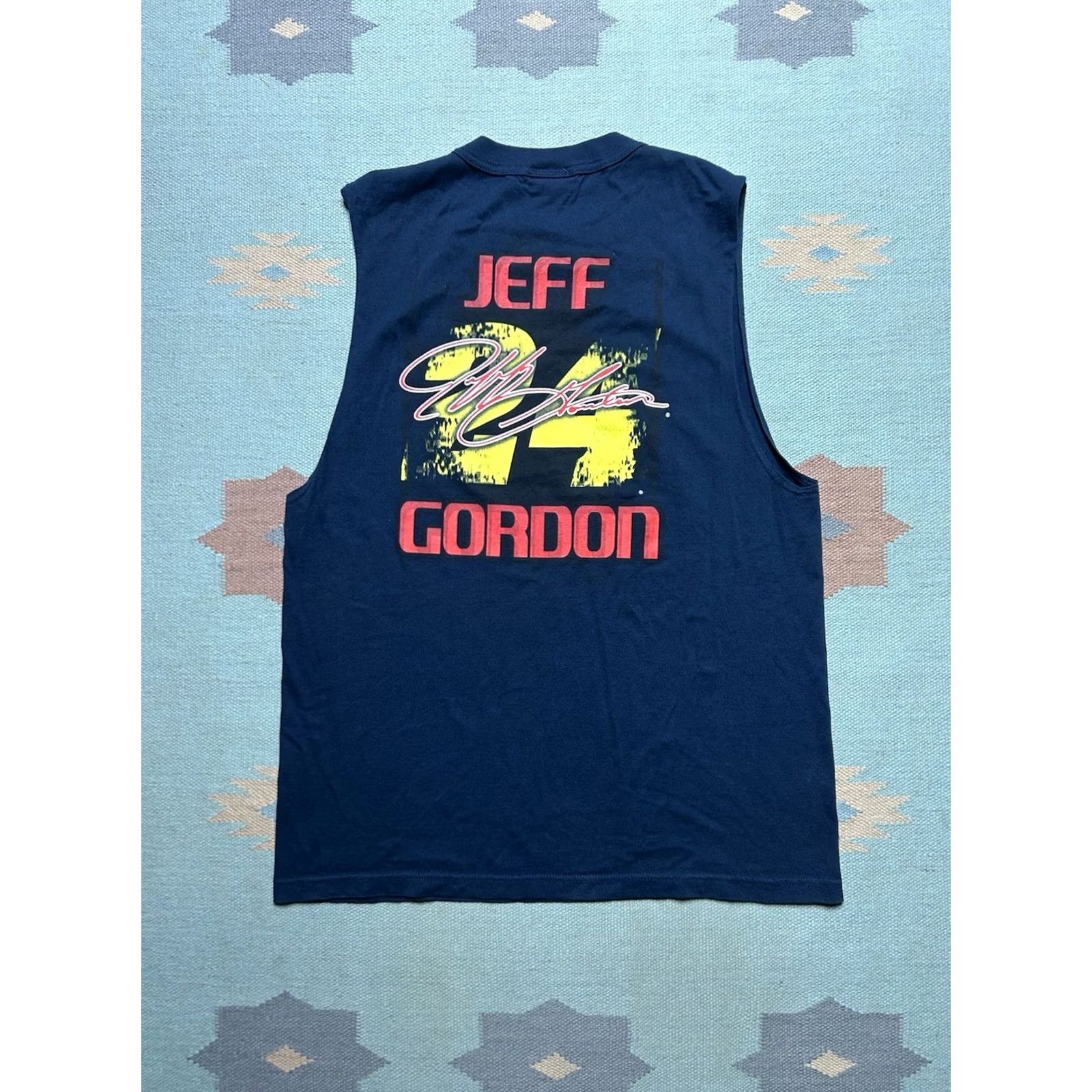 NASCAR VINTAGE Jeff Gordon Nascar Tank Top Graphic T Shirt Blue XL Sleeveless Mens 90s Theme Size US XL / EU 56 / 4 - 6 Thumbnail