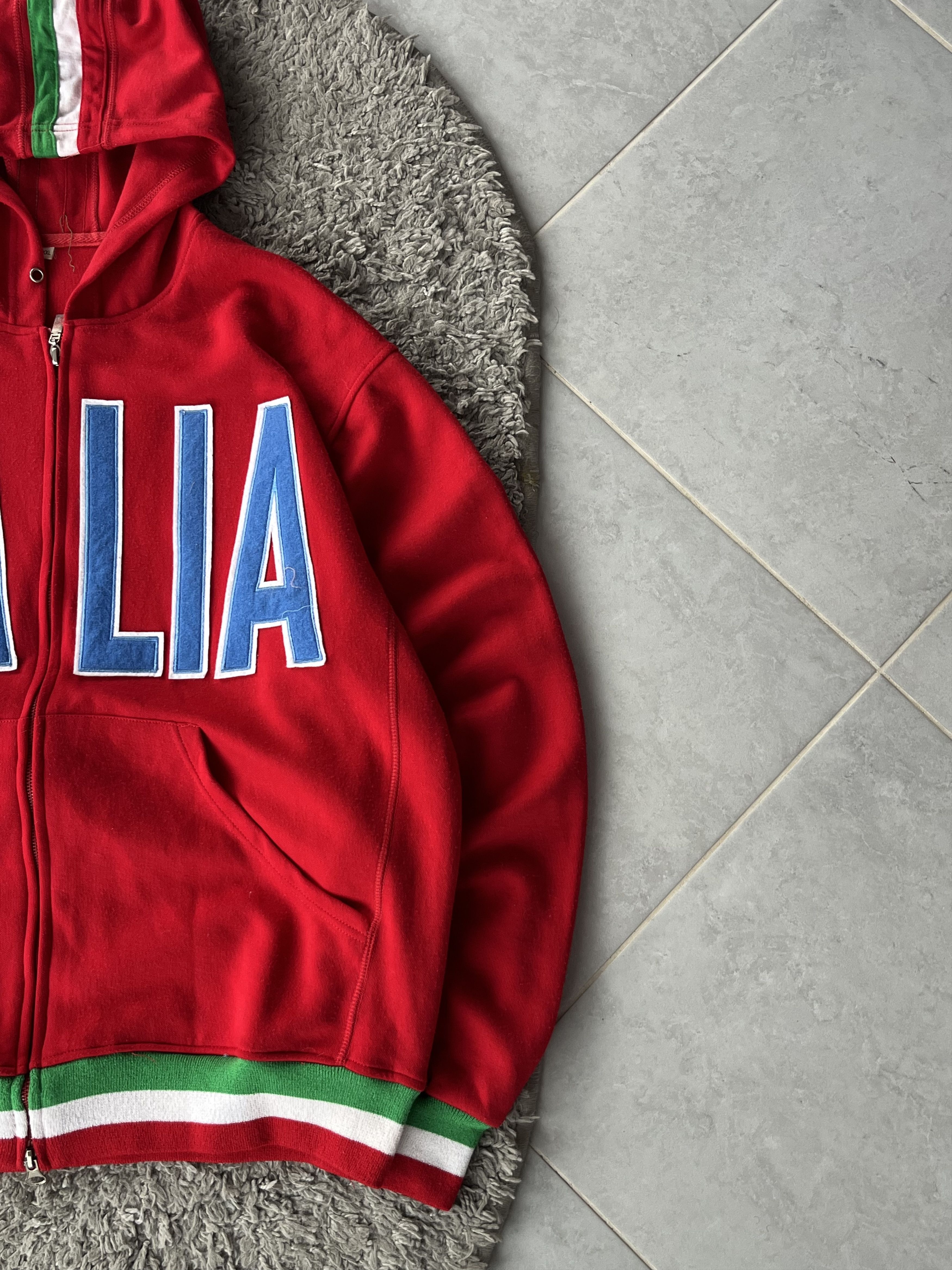 Other ITALIA Full Zip Hoodie Blue Big Logo Flag Details Red Color Size US XXL / EU 58 / 5 - 6 Thumbnail