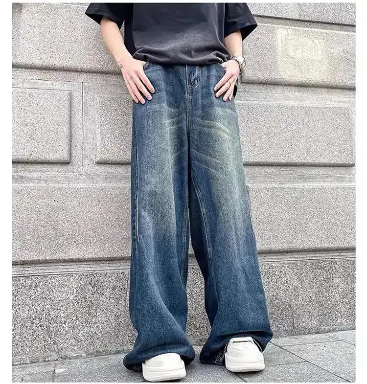 Japanese Brand Retro washed draping straight leg jeans Size US 32 / EU 48 - 1 Thumbnail