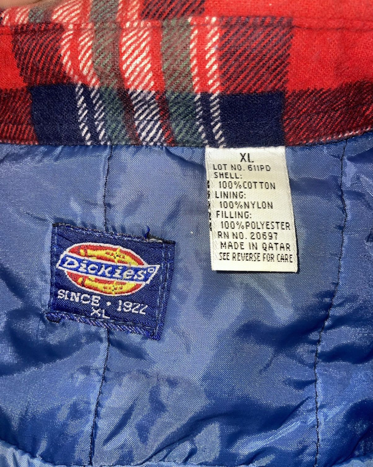 Dickies Dickies Quilted Flannel Shirt Size US XL / EU 56 / 4 - 8 Thumbnail
