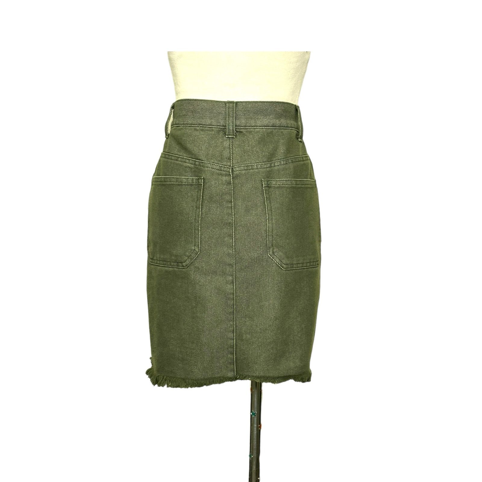 Esprit Esprit Y2K green denim Y2K raw hem mini skirt size 2 Size 26" / US 2 / IT 38 - 2 Thumbnail