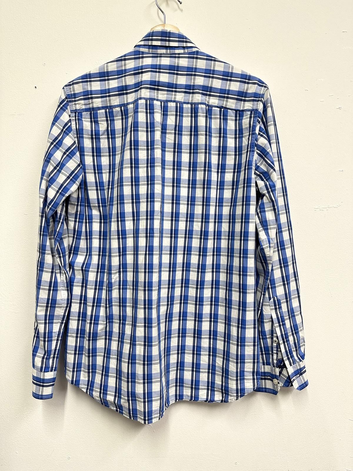 Other Crew Clothing Co. Men's Medium Blue and White Check Button-­ Size US M / EU 48-50 / 2 - 5 Thumbnail