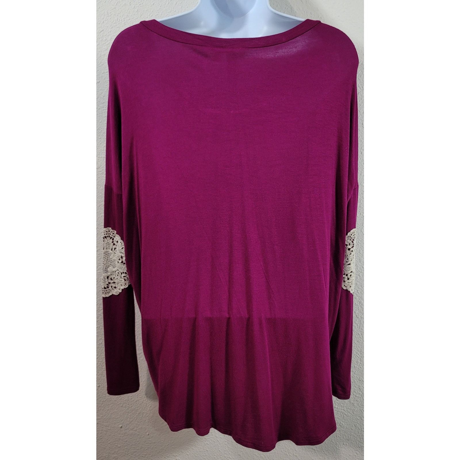 Other Alya Purple Hi Low Lace Patches On Elbows Top Medium Size M / US 6-8 / IT 42-44 - 3 Thumbnail