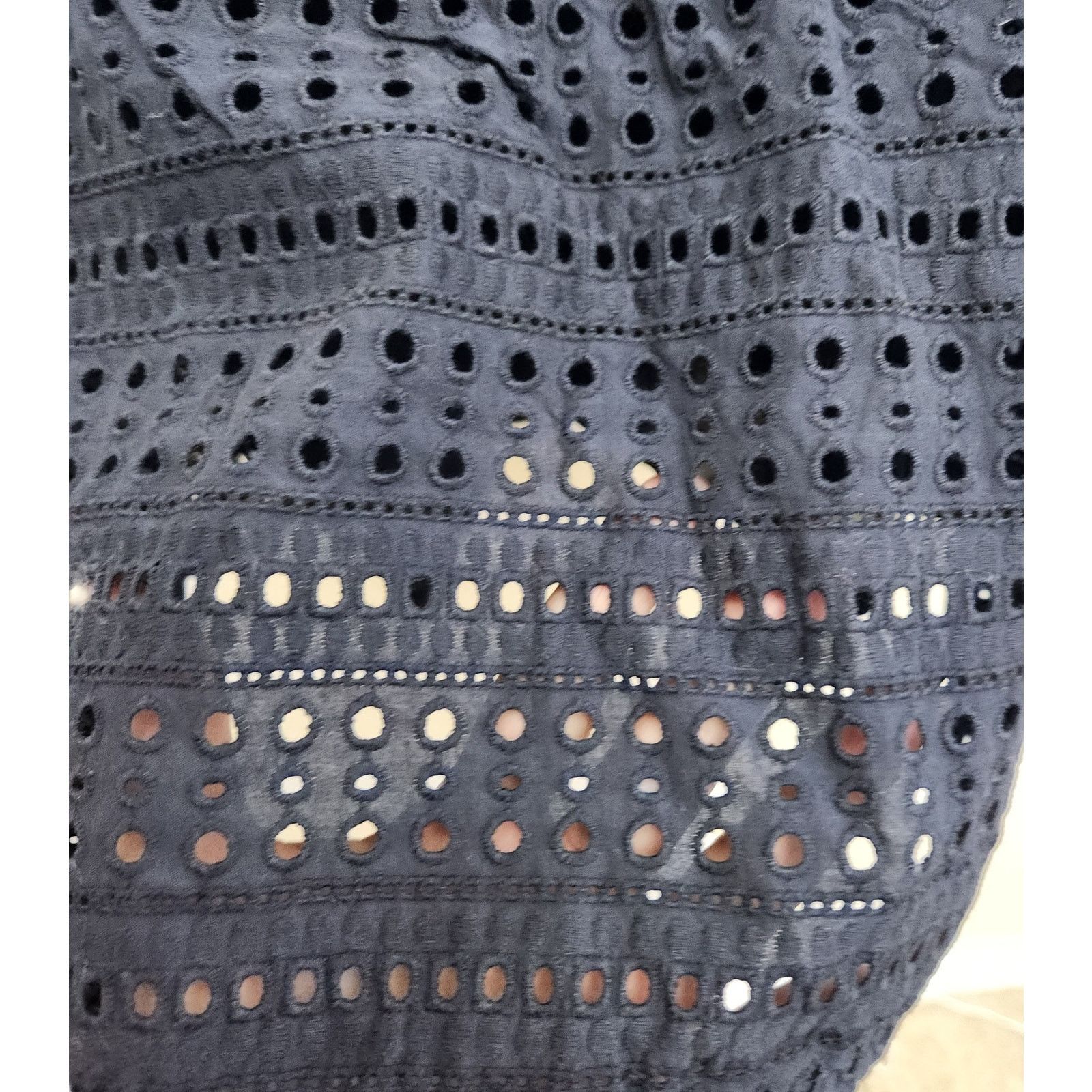 Gap GAP Navy Blue Eyelet A Line Sleeveless Mini Dress 4 Size S / US 4 / IT 40 - 3 Thumbnail