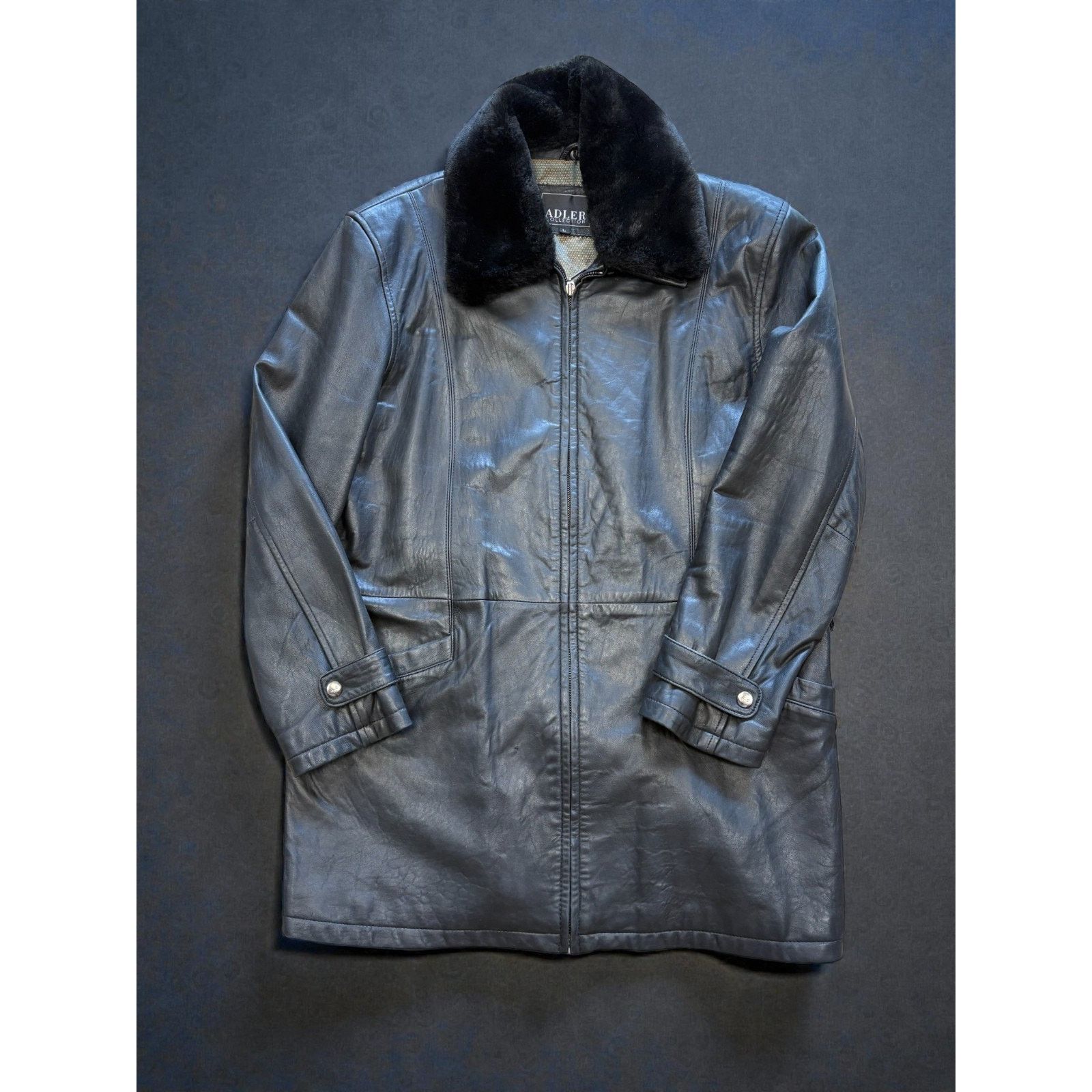Vintage Adler Collection Leather Coat Women’s L Black Y2K Zip Jacket Size L / US 10 / IT 46 - 1 Thumbnail
