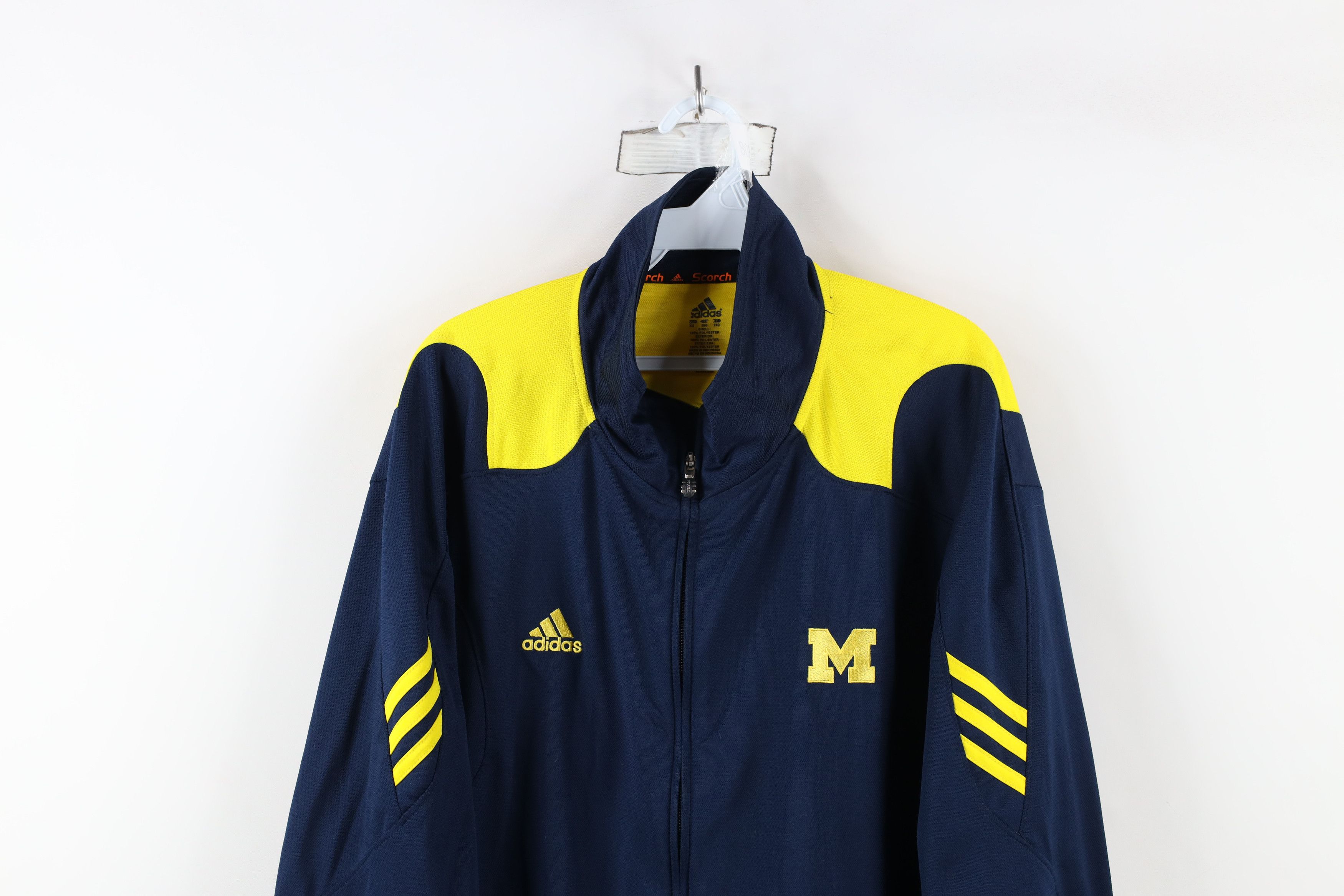 Adidas × Vintage Adidas University of Michigan Football Full Zip Jacket Size US XXL / EU 58 / 5 - 2 Thumbnail