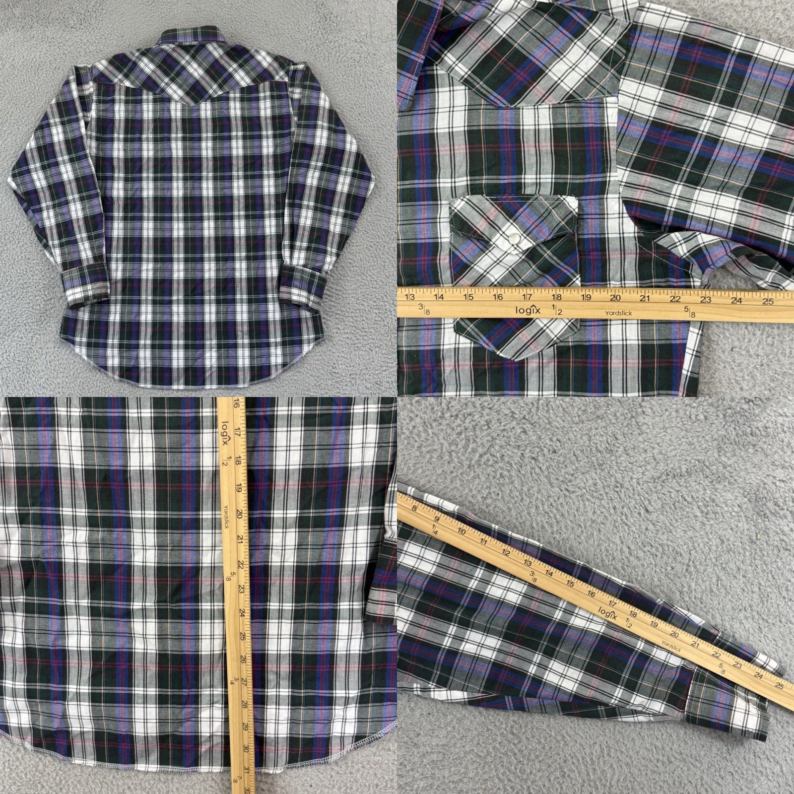 Wrangler VINTAGE Wrangler Shirt Men Large Plaid Long Sleeve 90s Pearl Snap Western X Long Size US L / EU 52-54 / 3 - 8 Thumbnail