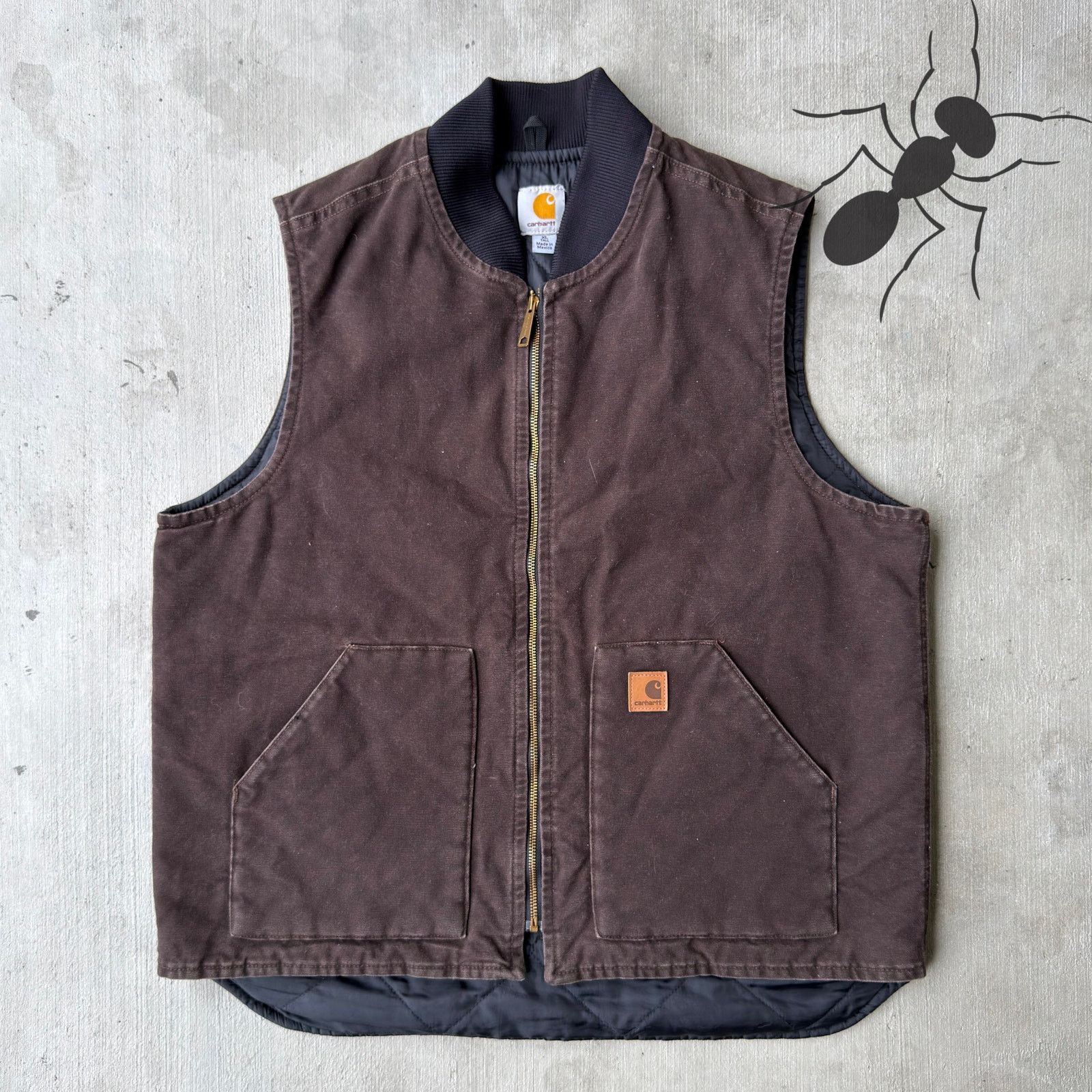 Carhartt × Vintage Carhartt V02 DKB brown work wear vest Size US XL / EU 56 / 4 - 1 Thumbnail