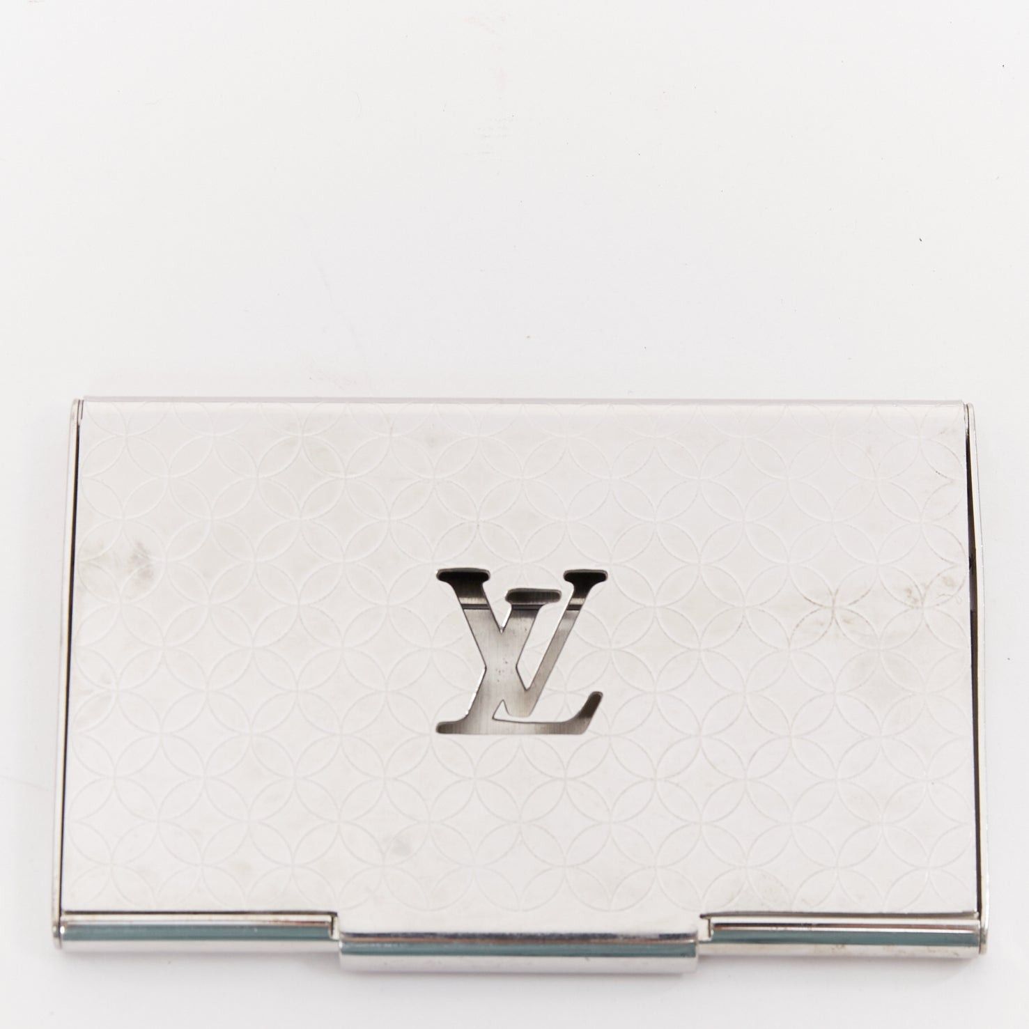 Louis Vuitton LOUIS VUITTON Porte Carte Champs Elysees silver tone metal cut out card holder Size ONE SIZE - 1 Thumbnail