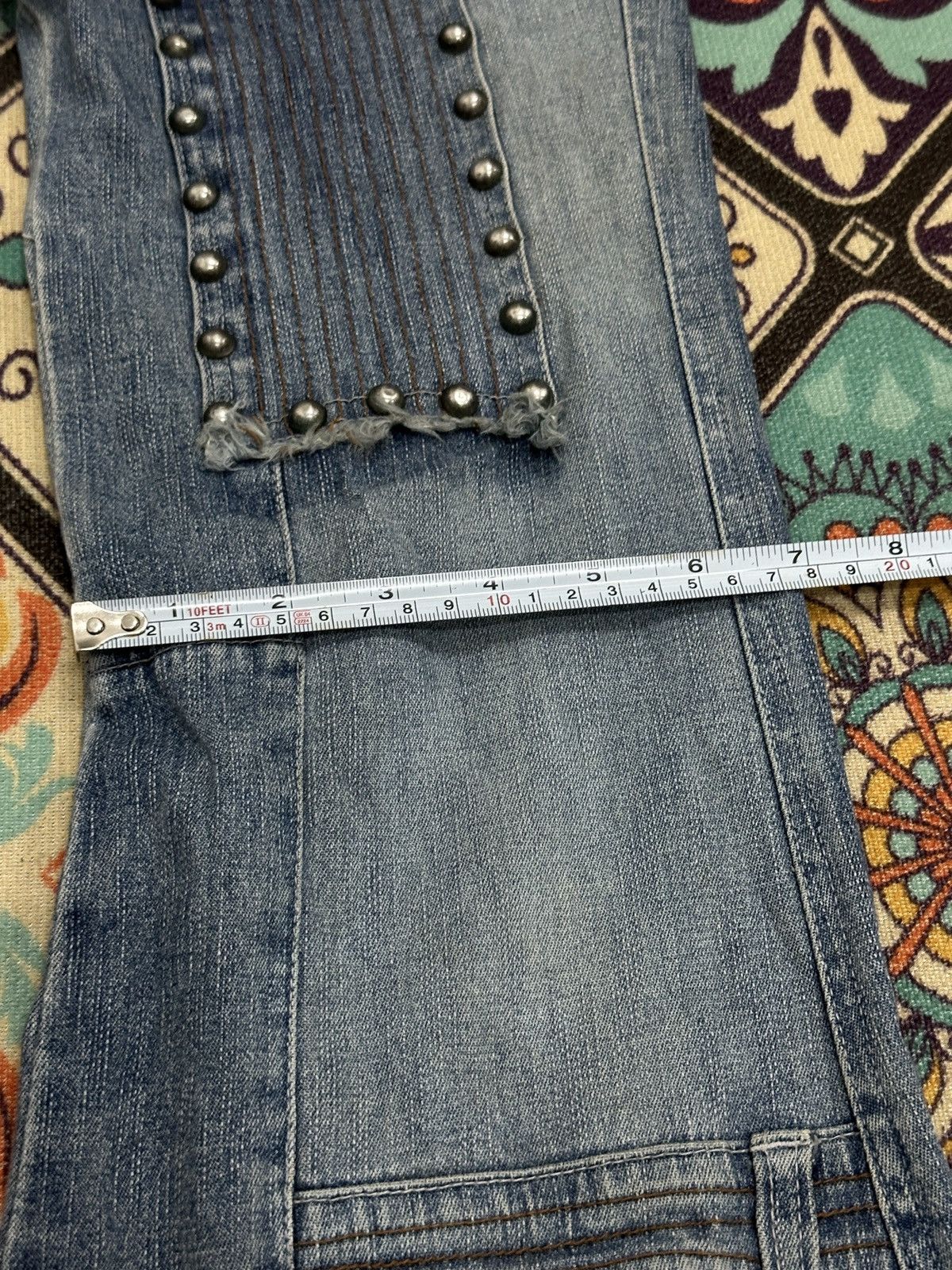 Seditionaries Penty Punk Reconstructed Studded Flare Denim Pant Size US 27 - 11 Thumbnail