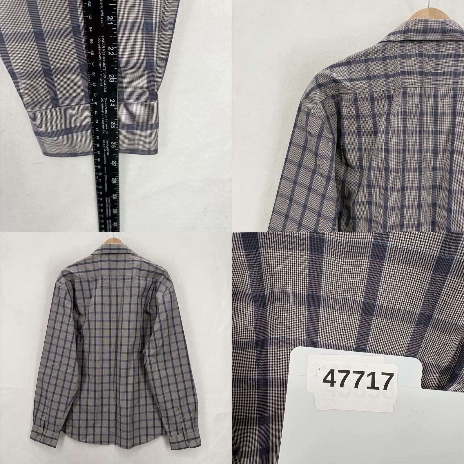 Jos. A. Bank Jos A Bank Reserve Dress Shirt Mens 2XL 38/39 Blue Plaid Egyptian Cotton NWT Size 48R - 9 Thumbnail